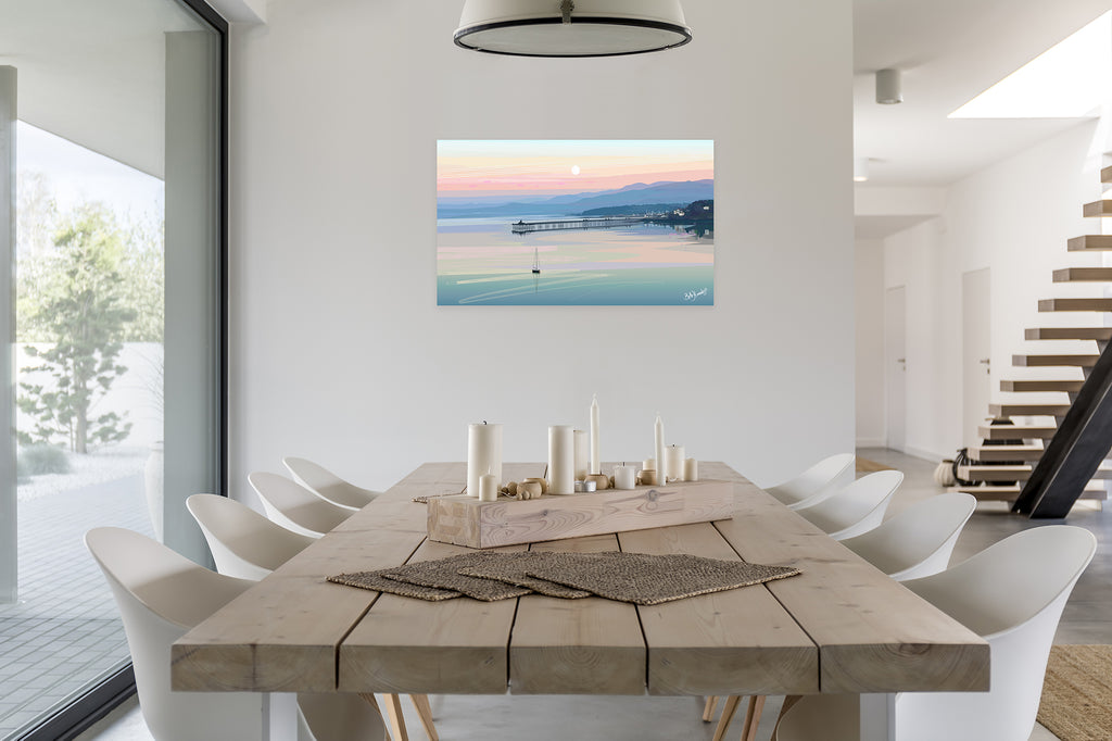 Menai Pink Moon Canvas Panoramic Print (Ltd. Ed.)
