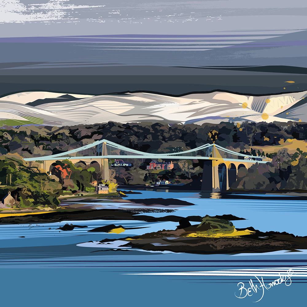 Pont Menai Gaeafol Canvas Print (Limited Edition)