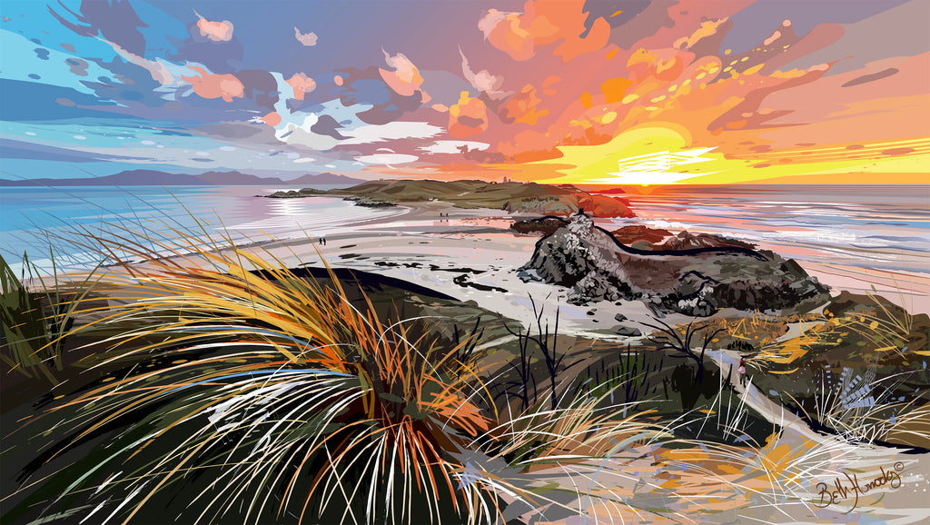 Machlud Llanddwyn Canvas Panoramic Print (Limited Edition)