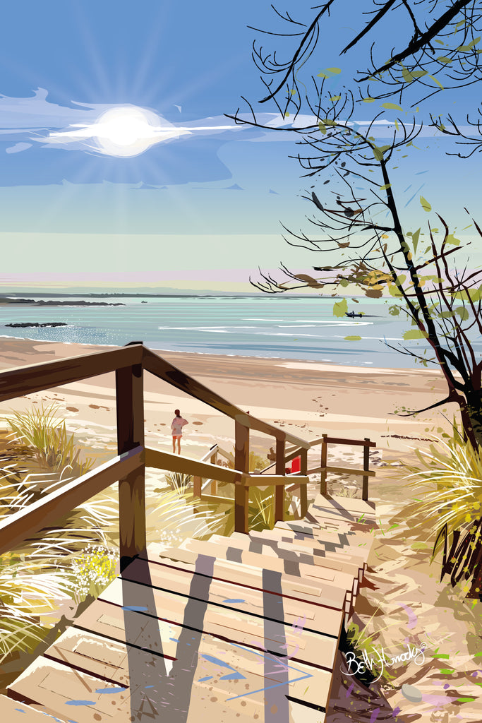 Traeth Llydan (Silver Bay) Tea Towel