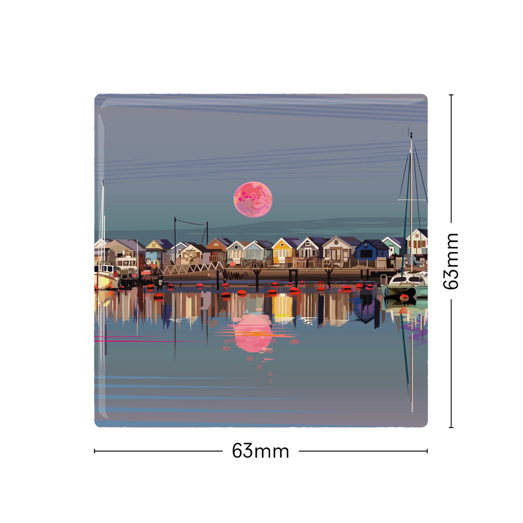 Snow Moon Fridge Magnet