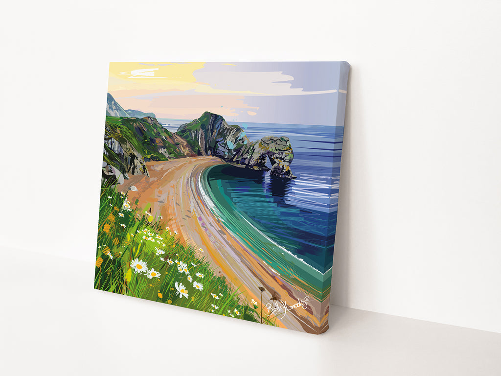 Daisies At Durdle Canvas (Limited Edition)