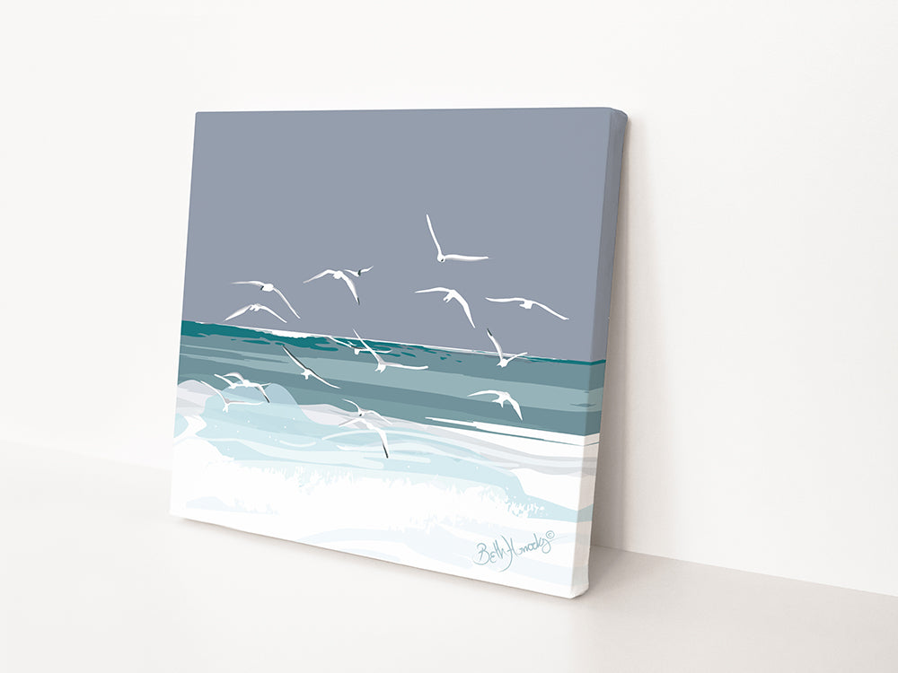 Gulls in Grey Skies Canvas Print (Limited Edition)
